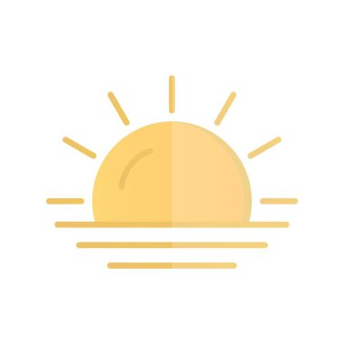 Güneş Düz Işık Vektörü Simgesi Tasarımı