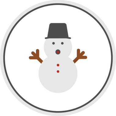 Kardan Adam Düz Çember Vektör Simgesi Tasarımı