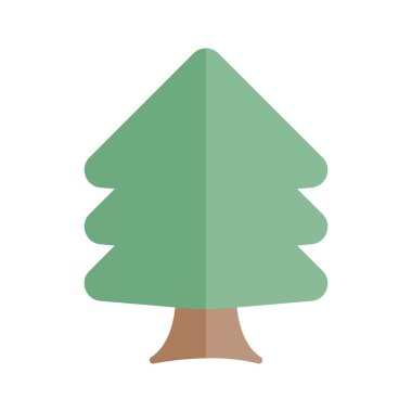Ağaç Düz Işık Vektör Simgesi Tasarımı