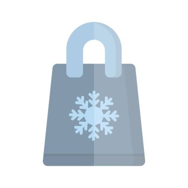 Kış Alışveriş Düz Işık Vektörü Simgesi Tasarımı