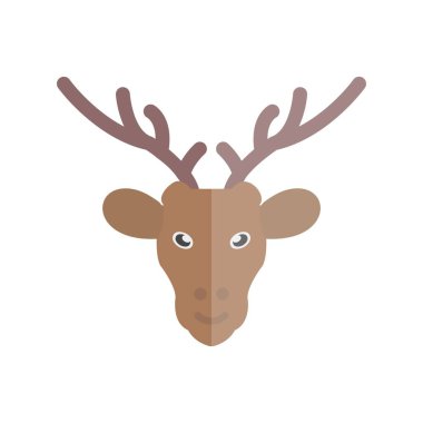 Geyik Düz Işık Vektörü Simgesi Tasarımı