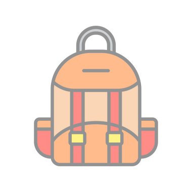 Sırt Çantası Dolu Işık Vektörü Simgesi Tasarımı