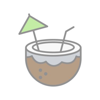 Hindistan cevizi Doldurulmuş Işık Vektörü Simgesi Tasarımı