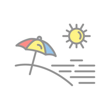 Plaj Doldurulmuş Işık Vektörü Simgesi Tasarımı