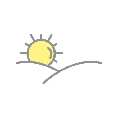 Güneş Doldurulmuş Işık Vektörü Simgesi Tasarımı