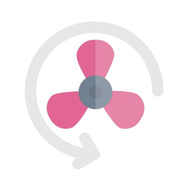 Fan Düz Işık Vektörü Simgesi Tasarımı