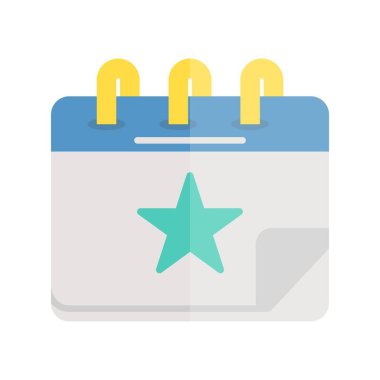 Takvim Düz Işık Vektörü Simgesi Tasarımı