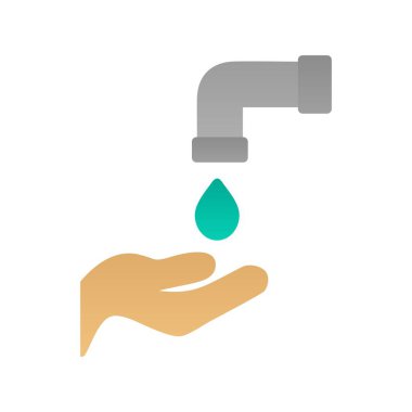 Wudhu Düz Gradyan Vektör Simgesi Tasarımı