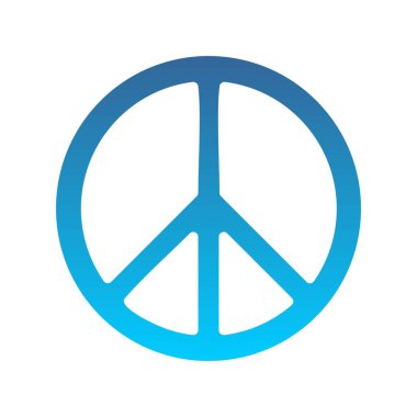 Barış İşareti Düz Gradyan Vektör Simgesi Tasarımı