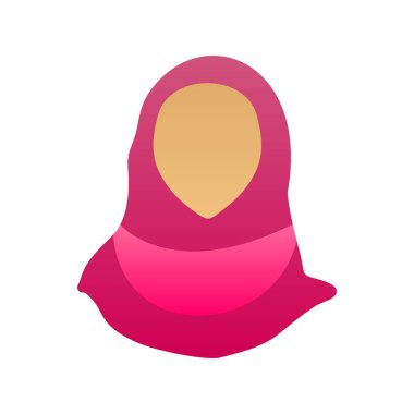 Müslüman Kadın Düz Gradyan Vektör Simgesi Tasarımı