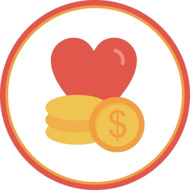 Bağış Düz Çember Vektör Simgesi Tasarımı