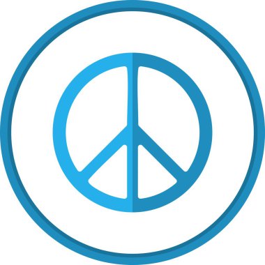 Barış İşareti Düz Çember Vektör Simgesi Tasarımı