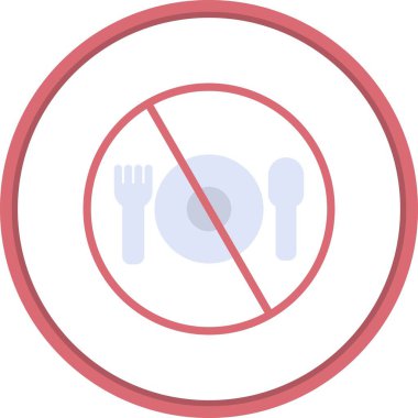 Yiyecek Düz Çember Vektör Simgesi Tasarımı Yok