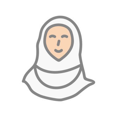 Müslüman Kadın Işık Vektörü Simgesi Tasarımı Doldurdu