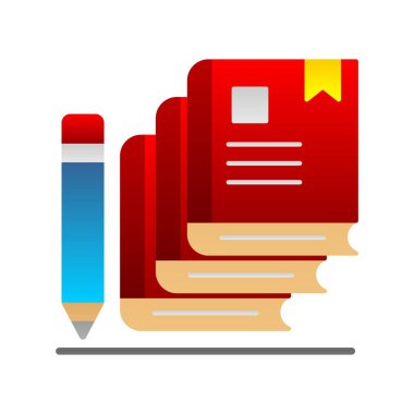 Kütüphane Düz Gradyan Vektör Simgesi Tasarımı