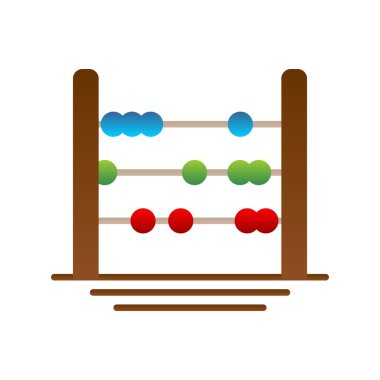 Abaküs Düz Gradyan Vektör Simgesi Tasarımı