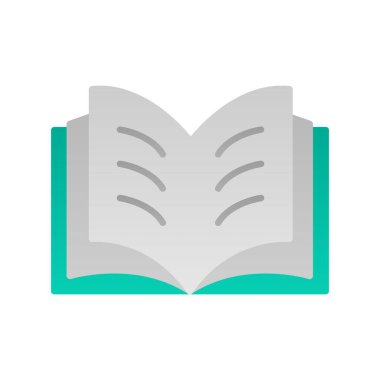 Kitap Düz Gradyan Vektör Simgesi Tasarımı