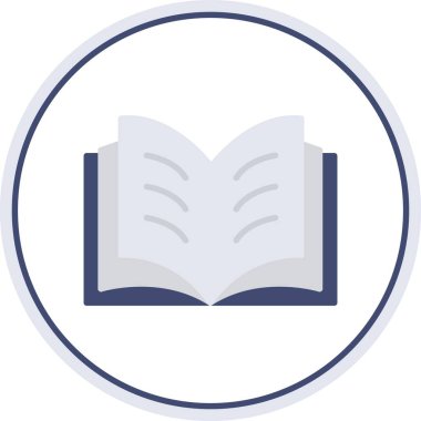 Kitap Düz Çember Vektör Simgesi Tasarımı