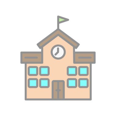 Okul Dolu Işık Vektörü Simgesi Tasarımı