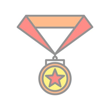 Madalya Doldurulmuş Işık Vektörü Simgesi Tasarımı