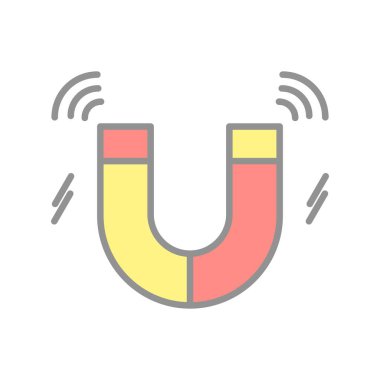 Mıknatıslı Işık Vektörü Simgesi Tasarımı