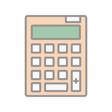 Hesap Makinesi Dolu Işık Vektörü Simgesi Tasarımı