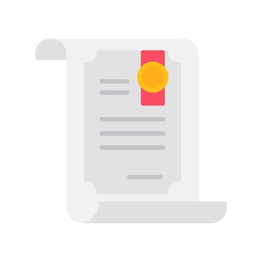 Sertifika Düz Işık Vektörü Simgesi Tasarımı