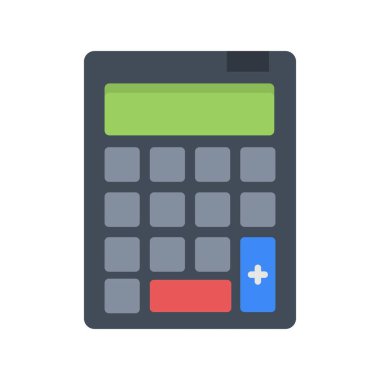 Hesap Makinesi Düz Işık Vektörü Simgesi Tasarımı