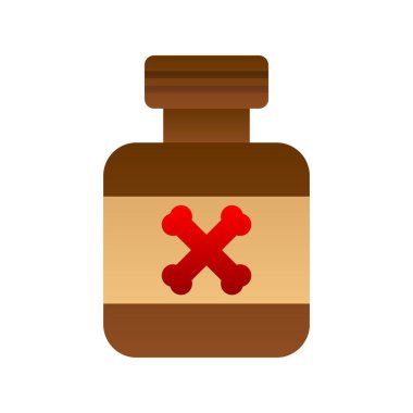 Şişe Düz Gradyan Vektör Simgesi Tasarımı