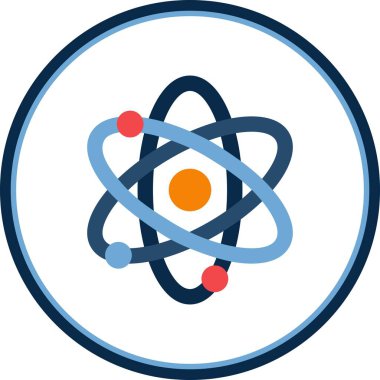 Atom Düz Çember Vektör Simgesi Tasarımı