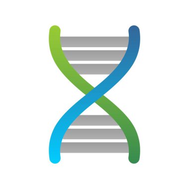 DNA Düz Gradyan Vektör Simgesi Tasarımı