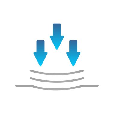 Basınç Gücü Düz Gradyan Vektör Simgesi Tasarımı