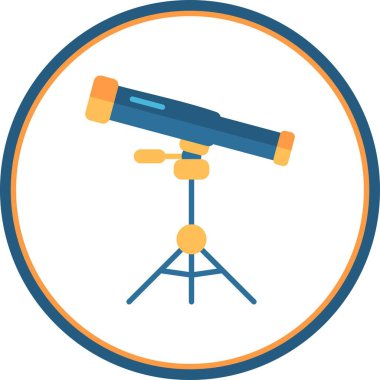 Teleskop Düz Çember Vektör Simgesi Tasarımı