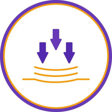 Basınç Gücü Düz Çember Vektör Simgesi Tasarımı