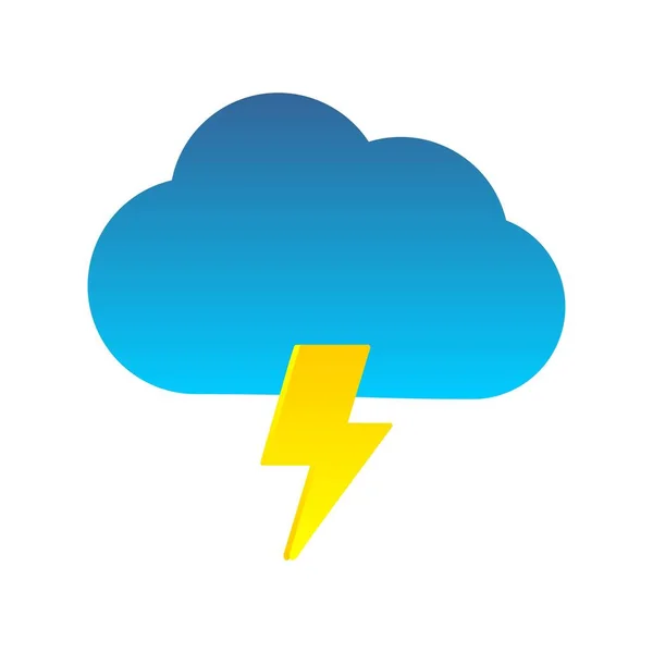 Nube Rayos Gradiente Plano Vector Icono Desig — Vector de stock