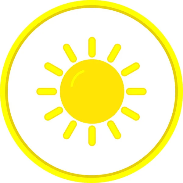 Sun Flat Circle Vector Icon Desig — Stockvektor