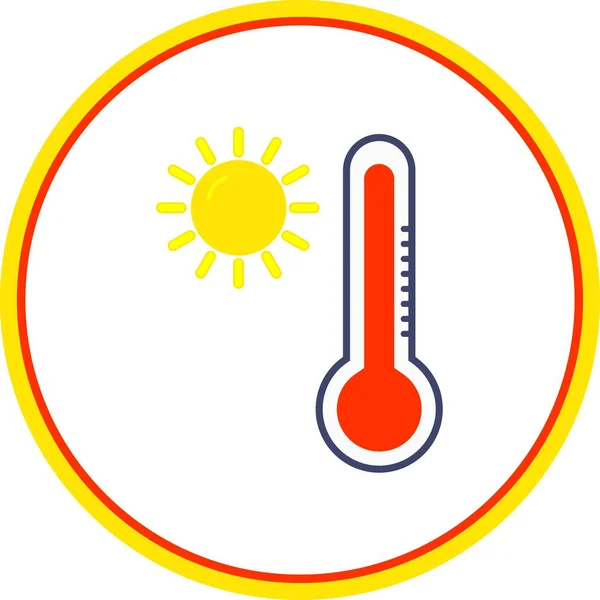 Vector Círculo Plano Temperatura Verano Icon Desig — Archivo Imágenes Vectoriales