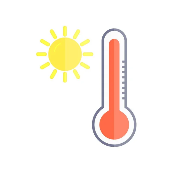 Summer Temperature Flat Light Vector Icon Desig — Stock Vector