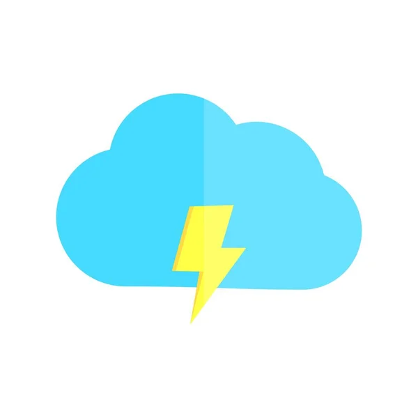 Nube Rayos Luz Plana Vector Icono Desig — Vector de stock