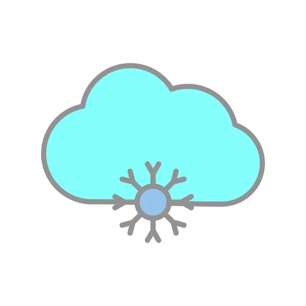 Snö Faller Filled Light Vector Icon Desig — Stock vektor