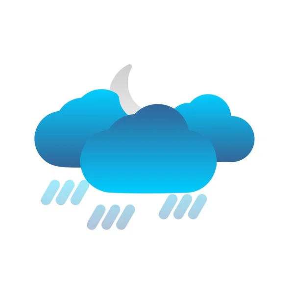 Rain Flat Gradient Vector Icon Desig — Stock Vector