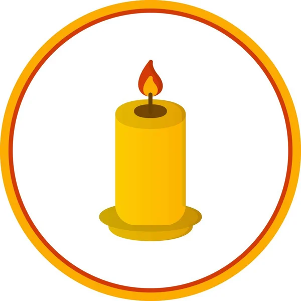 Candle Flat Circle Vector Icon Desig — Stock Vector