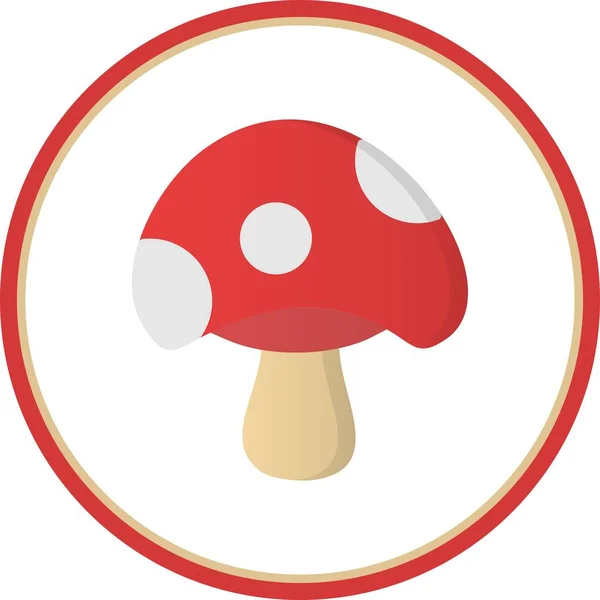 Mushroom Flat Circle Vector Icon Desig — Vector de stock
