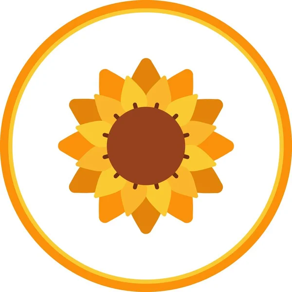 Słońce Kwiat Płaski Koło Wektor Ikona Desig — Wektor stockowy