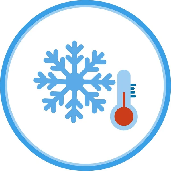 Temperature Flat Circle Vector Icon Desig — Stock Vector