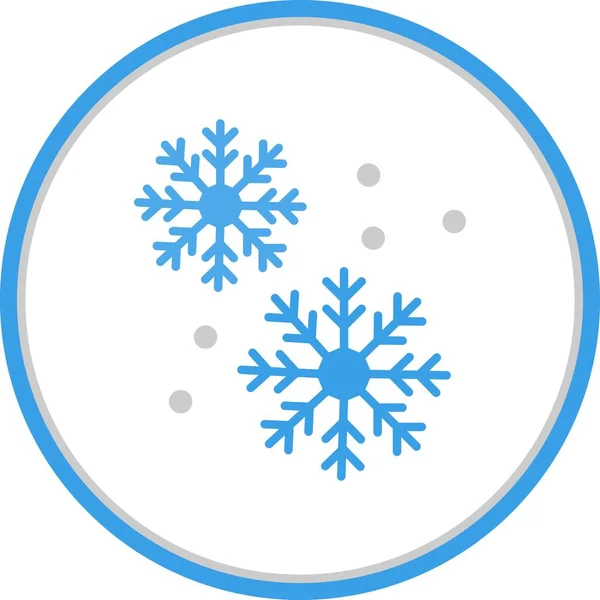 Sneeuwvlok Platte Cirkel Vectoricoon Desig — Stockvector