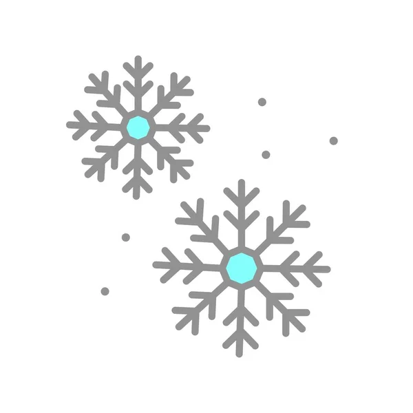 Fulg Zăpadă Umplut Lumina Vector Icon Desig — Vector de stoc