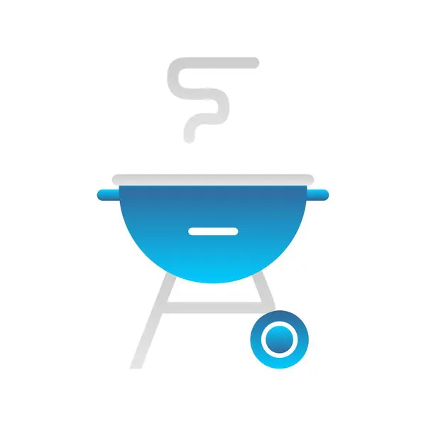 Barbacoa Gradiente Plano Vector Icon Desig — Vector de stock