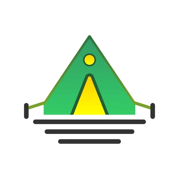 Campamento Apartamento Gradiente Vector Icon Desig — Archivo Imágenes Vectoriales