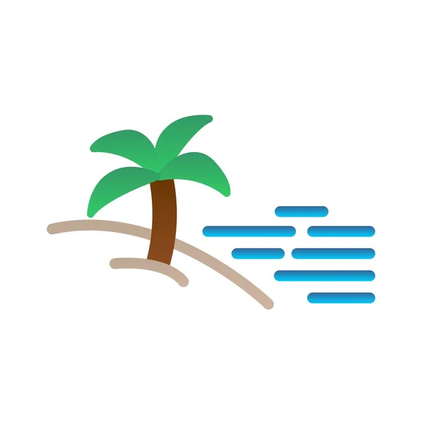 Beach Flat Gradient Vector Icon Desig — Stockový vektor